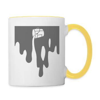 background paint paint bucket painter me - Contrasting Mug - white/yellow - Right