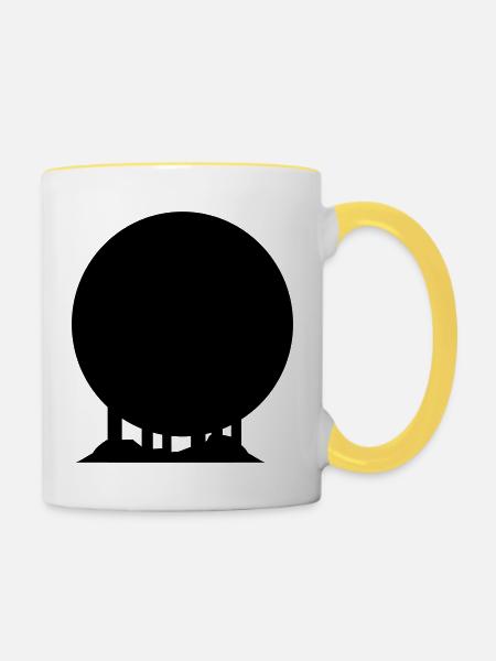 japan_gate_02 - Tasse zweifarbig - Weiß/Gelb