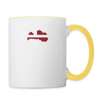 Legends are born in Latvia - Contrasting Mug - white/yellow - Right