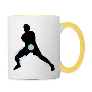 Libero only pain, no fame - Contrasting Mug - white/yellow - Right