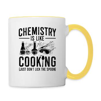 Chimiste Science | Laboratoire de chimie Idées cadeaux - Mug contrasté - blanc/jaune - Droite