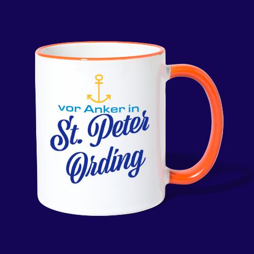 Vor Anker in St. Peter-Ording: maritimes Motiv - Tasse zweifarbig