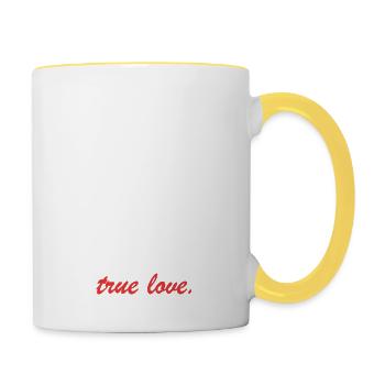 Chemise anniversaire de mariage en argent 25 ans mariés - Mug contrasté - blanc/jaune - Droite