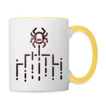 Hacker-Symbole - Tasse zweifarbig - Weiß/Gelb - Rechts