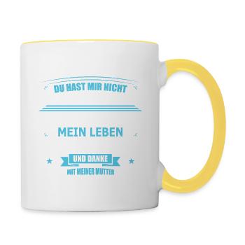 Bonus-papa Spruch Für Schwiegerväter Vatertag - Tasse zweifarbig - Weiß/Gelb - Rechts