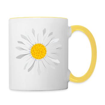Daisy Flower White Daisy Flower Flowers - Contrasting Mug - white/yellow - Right