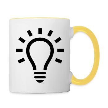Glühbirne - Tasse zweifarbig - Weiß/Gelb - Rechts