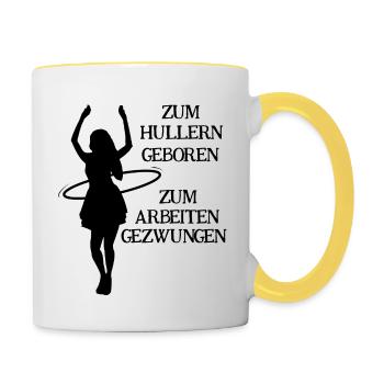 Hula Hullern Training - Tasse zweifarbig - Weiß/Gelb - Rechts