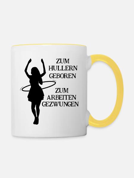 Hula Hullern Training - Tasse zweifarbig - Weiß/Gelb