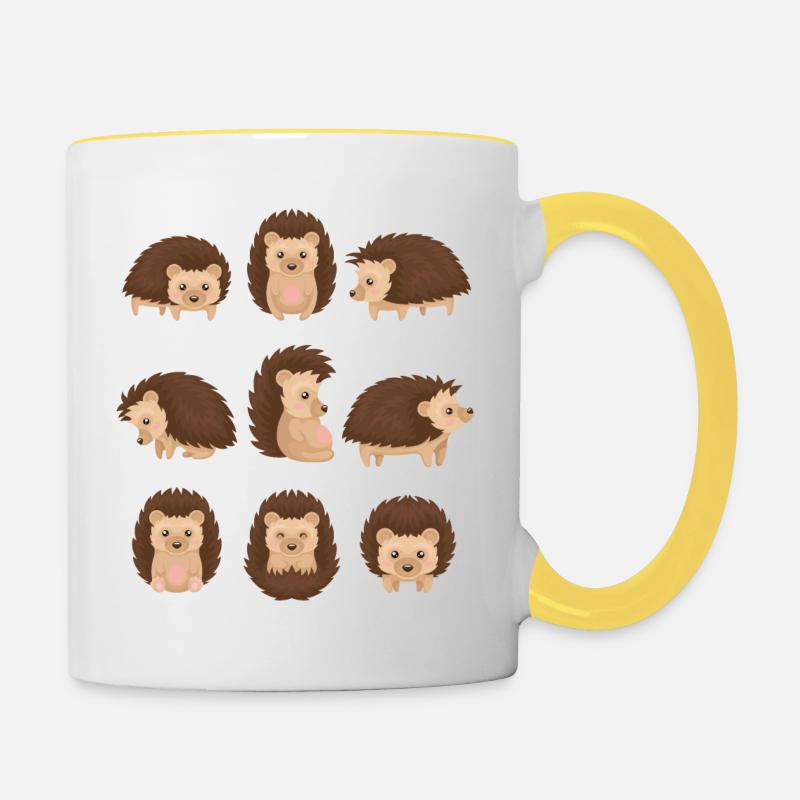 Hérisson - Mug contrasté - blanc/jaune
