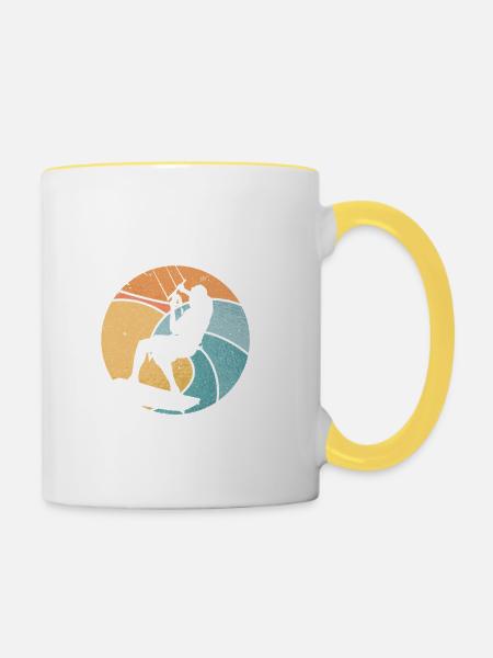 Kitesurfen Kiteboarding Kite Kiten - Tasse zweifarbig - Weiß/Gelb