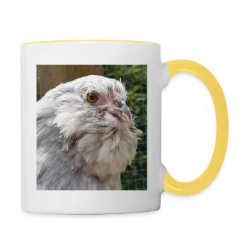 Antwerpener Bartzwerg - Tasse zweifarbig - Weiß/Gelb - Rechts