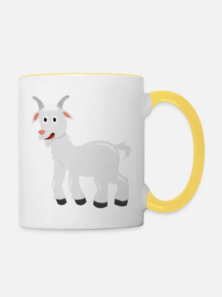 Chèvre - Mug contrasté - blanc/jaune