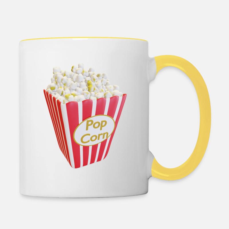 Cinema Popcorn - Contrasting Mug - white/yellow