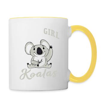 juste une fille qui aime les koalas. Koala. Fluffel - Mug contrasté - blanc/jaune - Droite