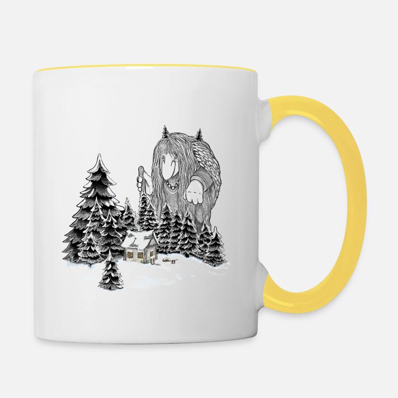 N’importe qui à la maison - Mug contrasté - blanc/jaune