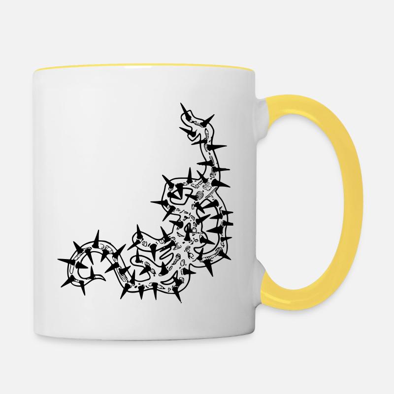 Long chemin 2 - Mug contrasté - blanc/jaune