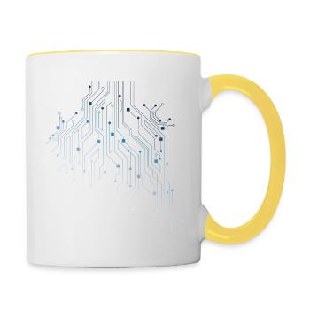 Nerd electric - Contrasting Mug - white/yellow - Right