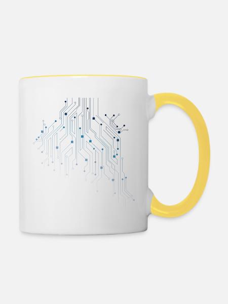 Nerd electric - Contrasting Mug - white/yellow