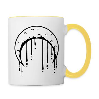 Graffiti Drops Moon - Contrasting Mug - white/yellow - Right