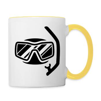 Diving goggles Silhouette - Contrasting Mug - white/yellow - Right
