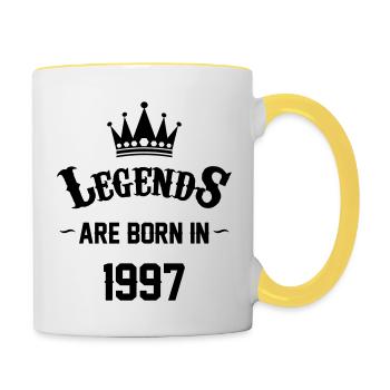 Legends are Born in 1997 - Contrasting Mug - white/yellow - Right