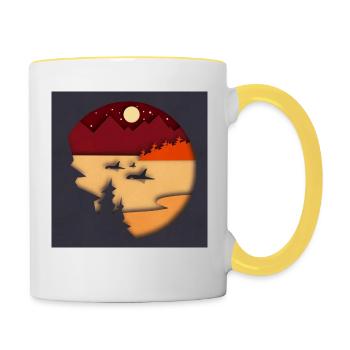 Wale - Tasse zweifarbig - Weiß/Gelb - Rechts