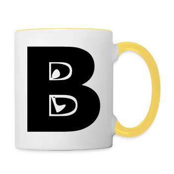 B - Tasse zweifarbig - Weiß/Gelb - Rechts