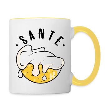 Santé Bière - Mug contrasté - blanc/jaune - Droite
