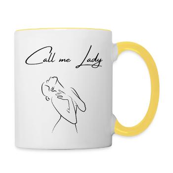 Call me Lady - Mug contrasté - blanc/jaune - Droite