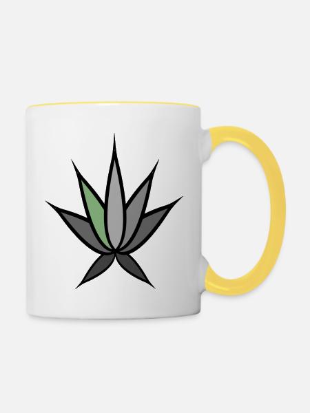 Cannaleafly - Tasse zweifarbig - Weiß/Gelb