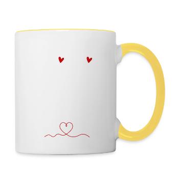 Mamie-fique mamie magnifique - Mug contrasté - blanc/jaune - Droite