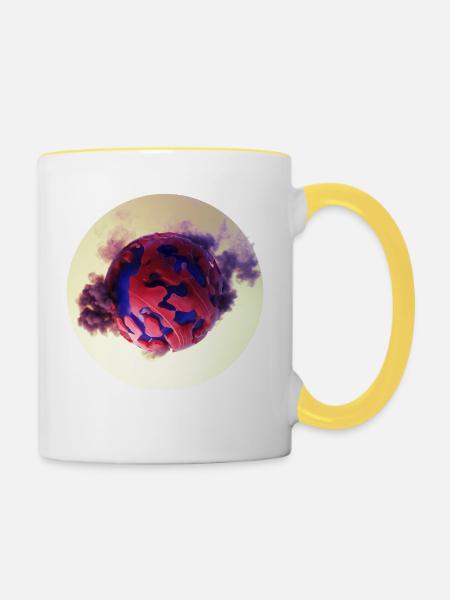Purple Earth - Tasse zweifarbig - Weiß/Gelb