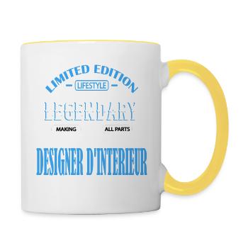 DESIGNER D INTERIEUR - BEST-SELLER 🌟🌟 - Mug contrasté - blanc/jaune - Droite