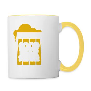 Bon buveur de bière - Mug contrasté - blanc/jaune - Droite