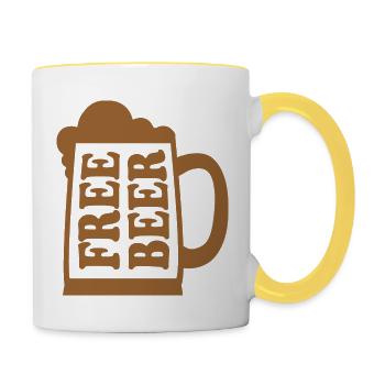 Free beer - Contrasting Mug - white/yellow - Right