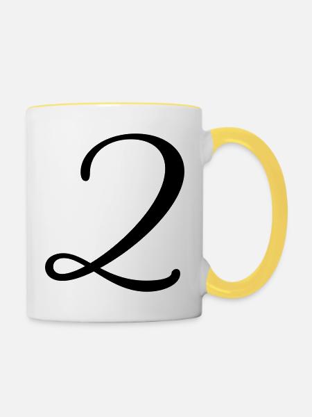 2 - Tasse zweifarbig - Weiß/Gelb