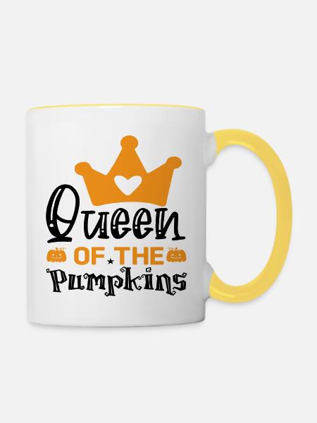 Queen of the Pumpkins - Tasse zweifarbig - Weiß/Gelb