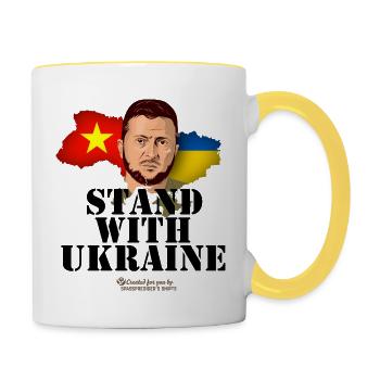 Ukraine Vietnam - Tasse zweifarbig - Weiß/Gelb - Rechts