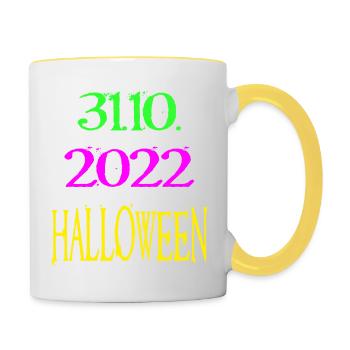 Halloween 31.10.2022 - Mug contrasté - blanc/jaune - Droite