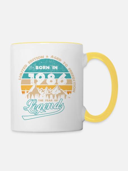Legenden 1986 - Tasse zweifarbig - Weiß/Gelb