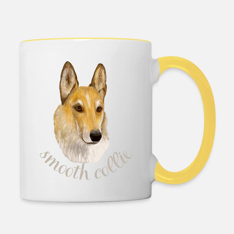 Smooth collie - Tasse zweifarbig - Weiß/Gelb