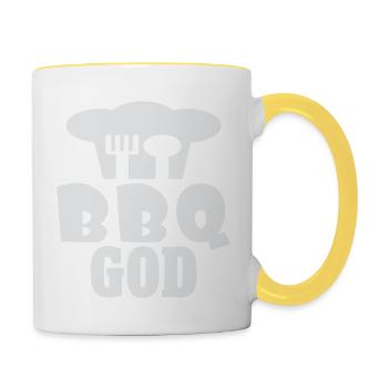 BBQ GOD - Contrasting Mug - white/yellow - Right