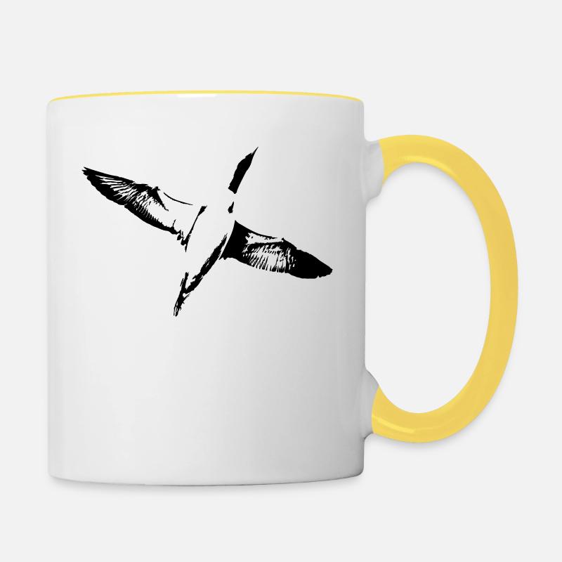 Flying Gavia Arctica - Contrasting Mug - white/yellow
