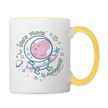 Peppa Pig Voyage Dans l'Espace - Mug contrasté - blanc/jaune - Droite