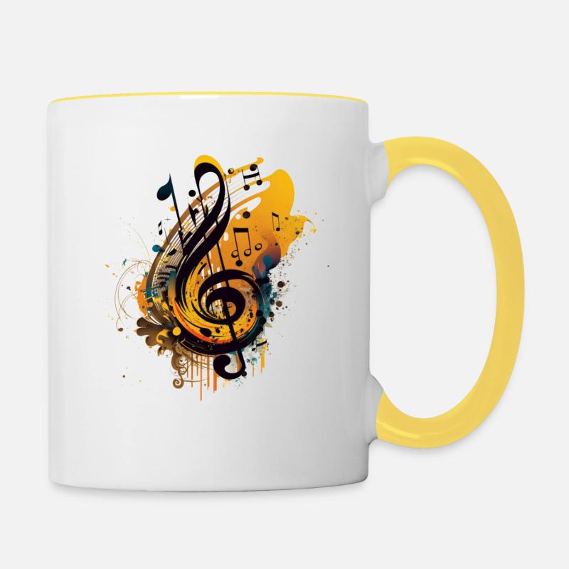 Music - Contrasting Mug - white/yellow