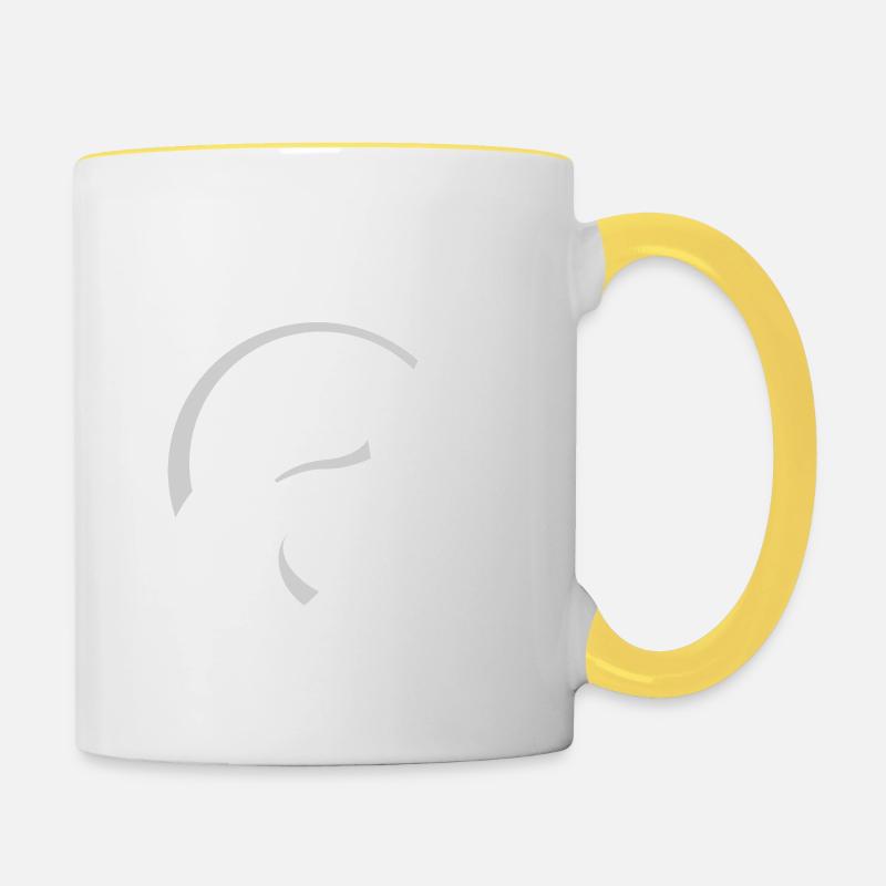 Sparta Helm Logo - Tasse zweifarbig - Weiß/Gelb