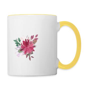 Buchstabe p blumig - Tasse zweifarbig - Weiß/Gelb - Rechts