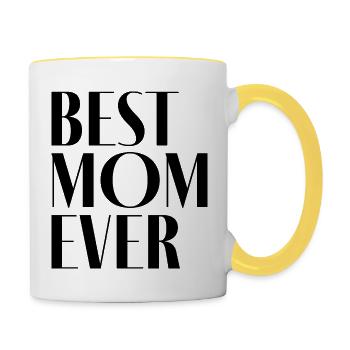 Best Mom Ever - Tasse zweifarbig - Weiß/Gelb - Rechts