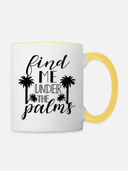 Tropical palm trees - Tasse zweifarbig - Weiß/Gelb